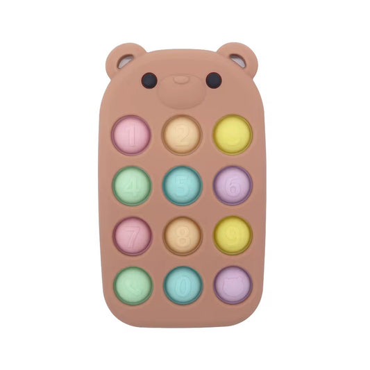 Cute Bear Pop-it Sleutelhanger – Educatief & Stressverlichtend Speelgoed