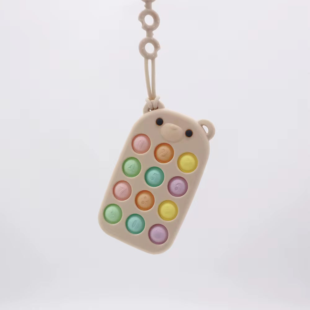 Cute Bear Pop-it Sleutelhanger – Educatief & Stressverlichtend Speelgoed