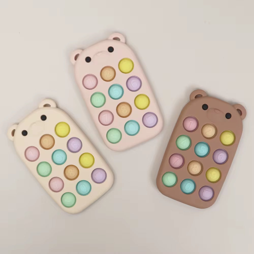 Cute Bear Pop-it Sleutelhanger – Educatief & Stressverlichtend Speelgoed