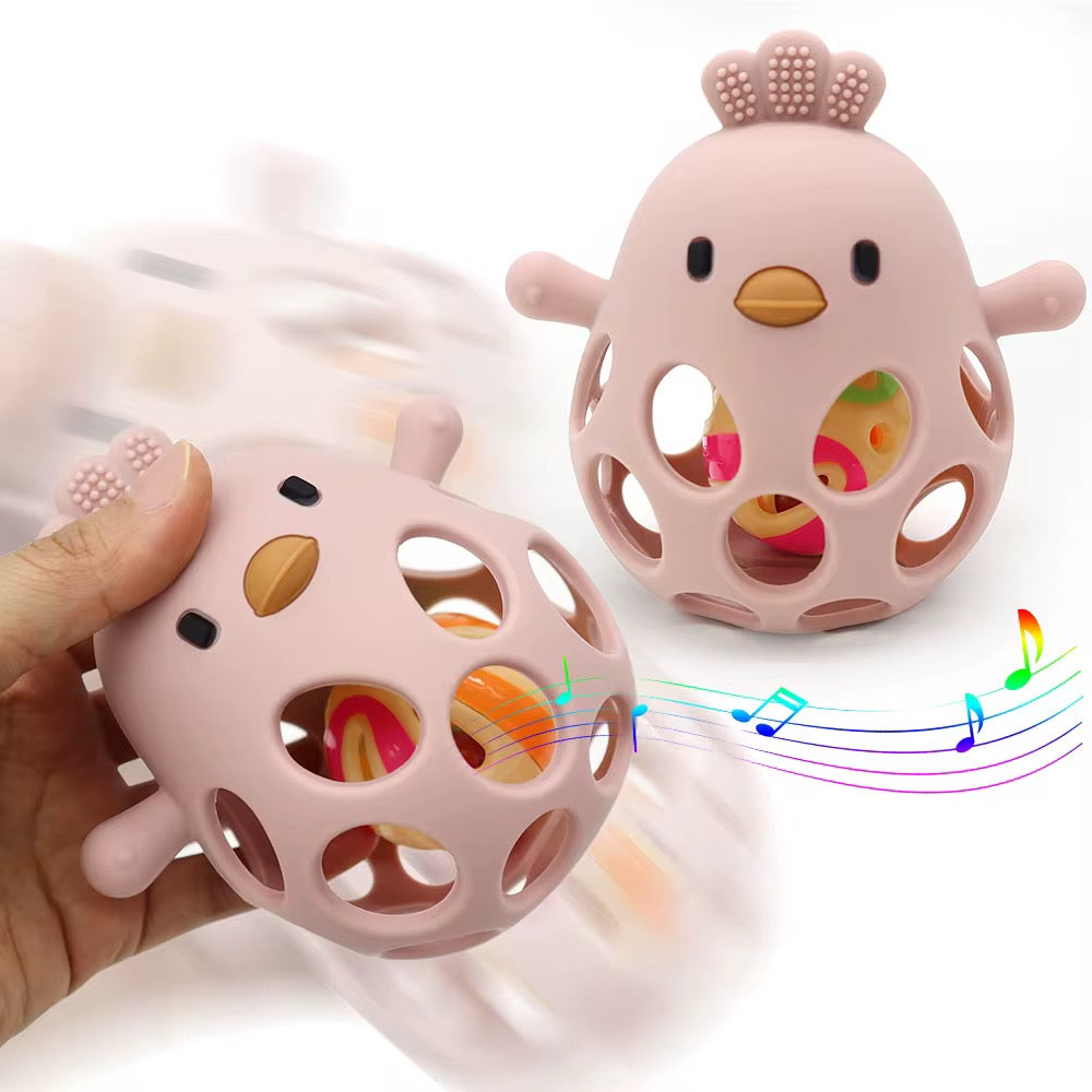 Luvli Sensory Grip Ball – Siliconen Rammelaar & Speelbal